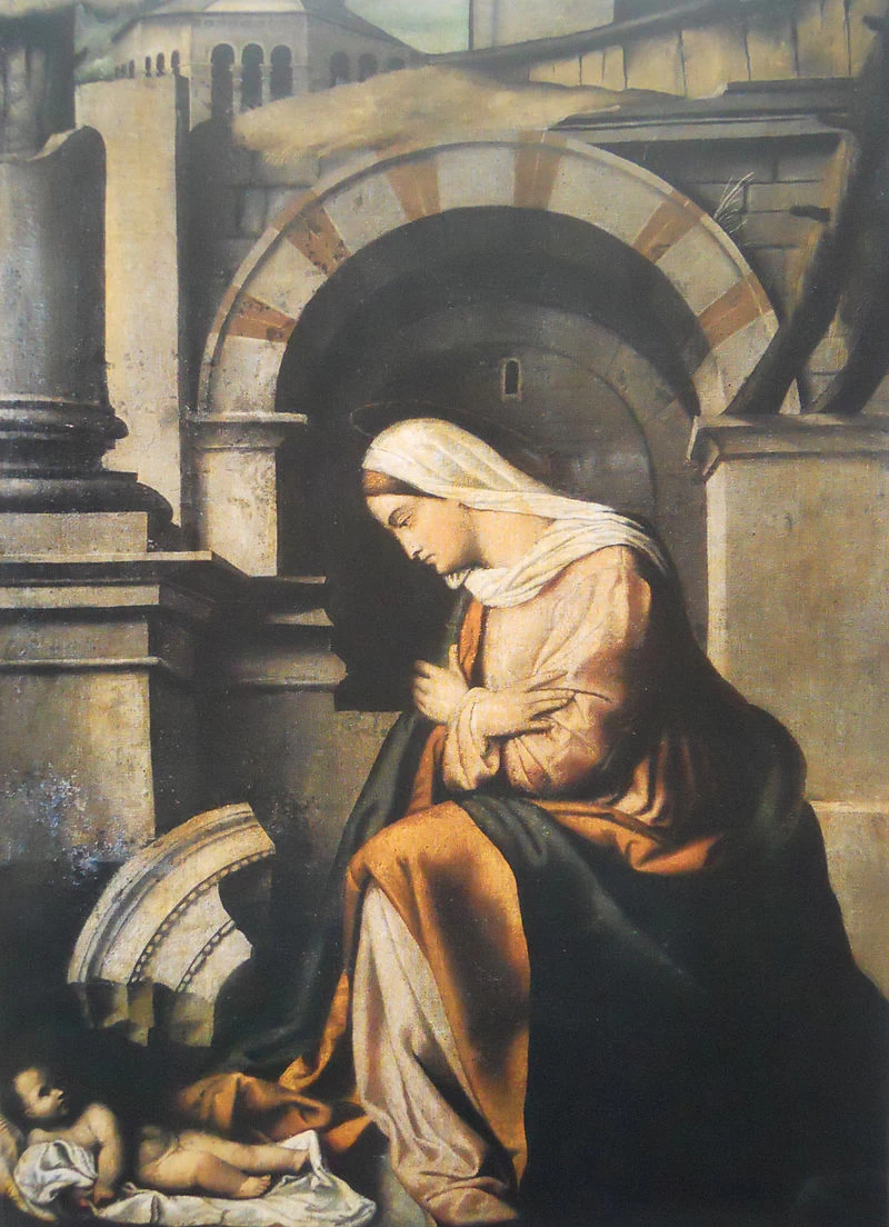 Il Moretto-214-Maria adora il Bambino Gesù-Chiesa di Sant'Alessandro in Colonna Bergamo